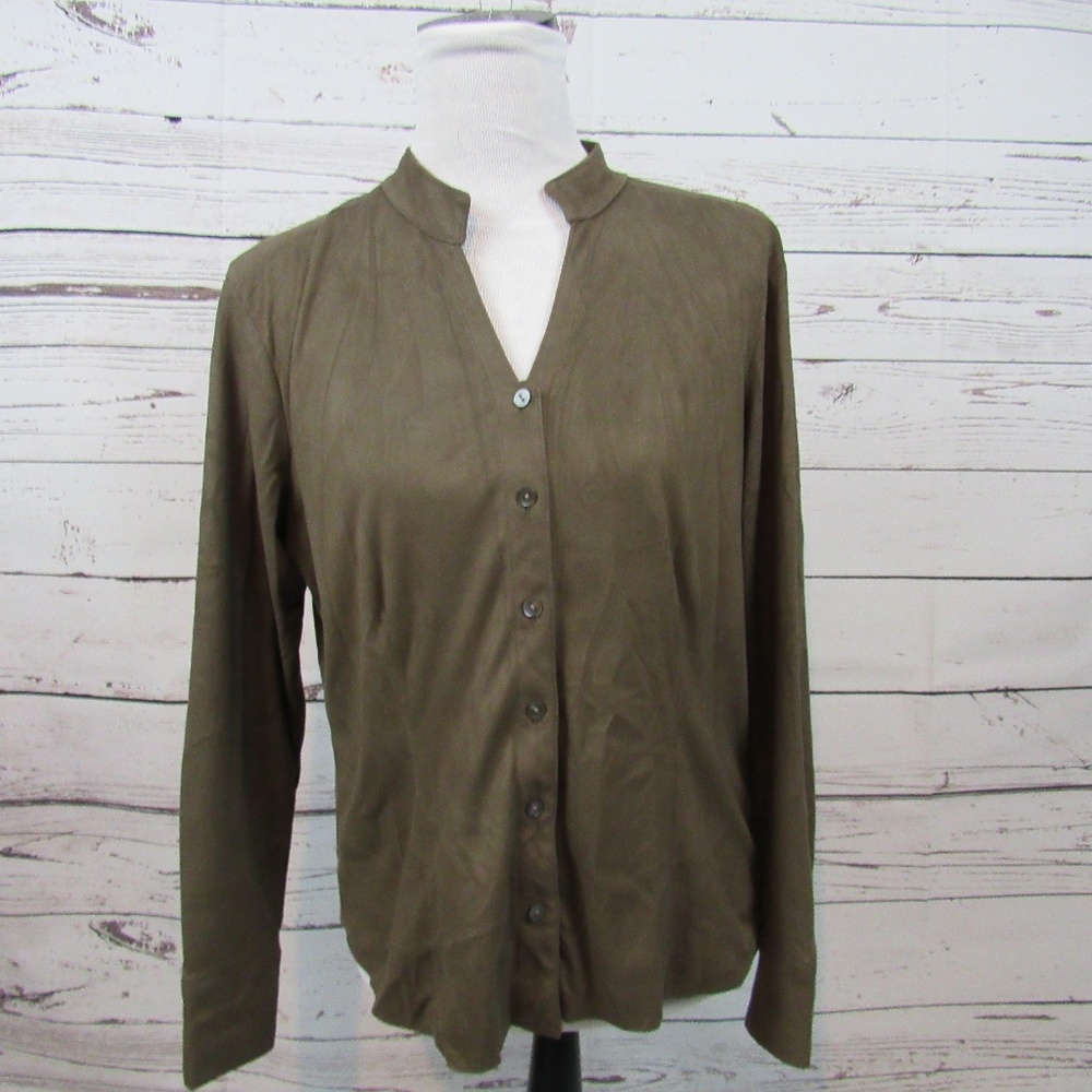 J. Jill faux suede super soft long-sleeved top